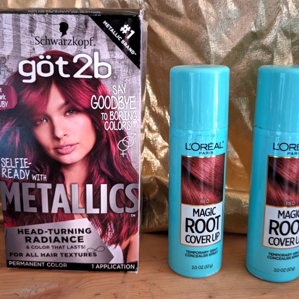 Got to be You dark ruby & 2 L'Oreal touch up sprays